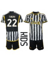 Juventus Timothy Weah #22 Domácí dres pro děti 2023-24 Krátký Rukáv (+ trenýrky)